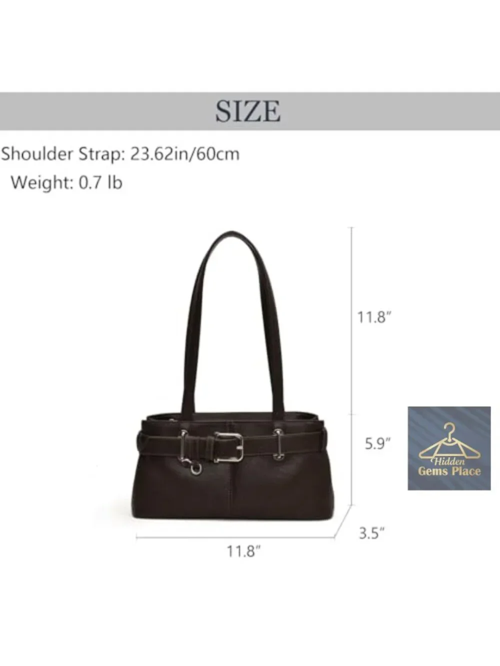 Vintage Y2K Hobo Purse with Belt Buckle Small PU Leather Underarm Satchel
